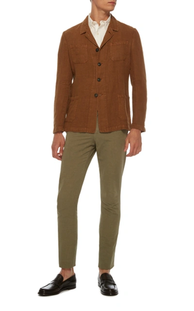 Shop Massimo Alba Algeri Unstructured Linen Jacket In Brown