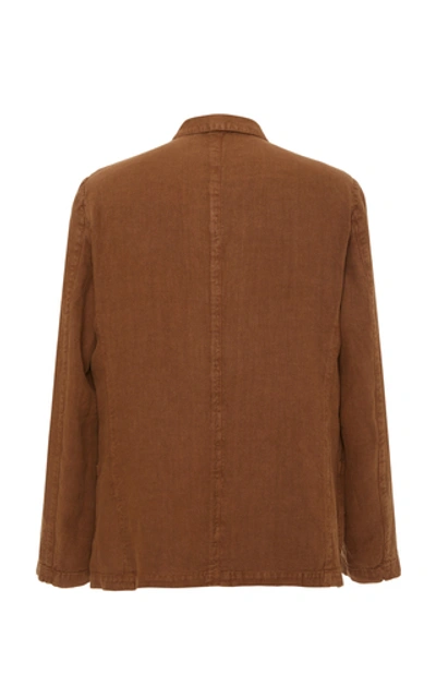 Shop Massimo Alba Algeri Unstructured Linen Jacket In Brown