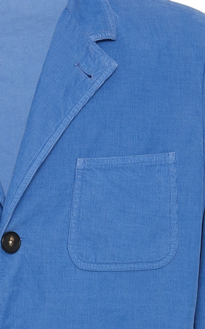 Shop Massimo Alba Baglietto Cotton Corduroy Blazer In Blue