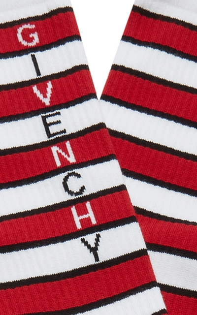 Shop Givenchy Striped Logo Socks In Multi