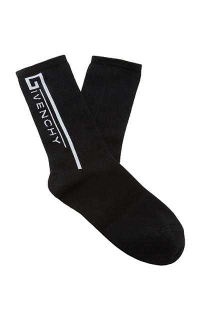 Shop Givenchy Logo Socks In Black