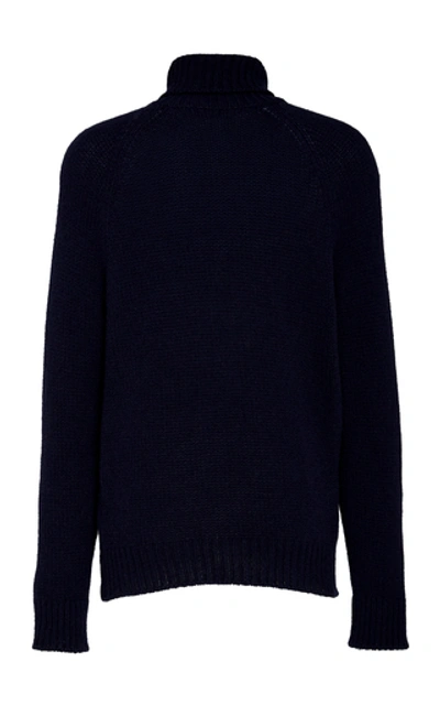 Shop Ralph Lauren Cashmere Turtleneck Sweater In Navy