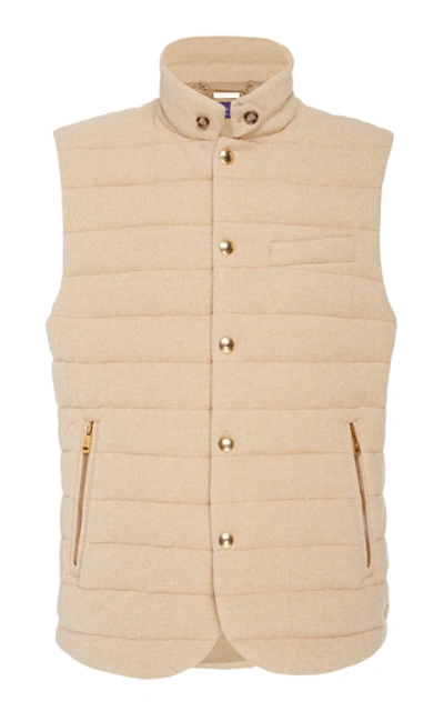 Shop Ralph Lauren Quilted Cashmere-blend Vest In Brown
