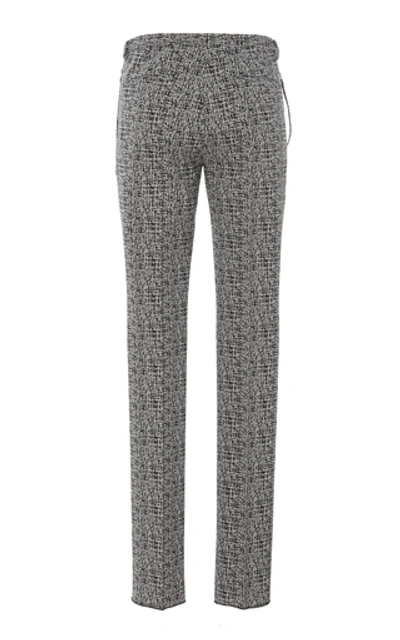 Shop Givenchy Jacquard Slim-leg Pants  In Black/white