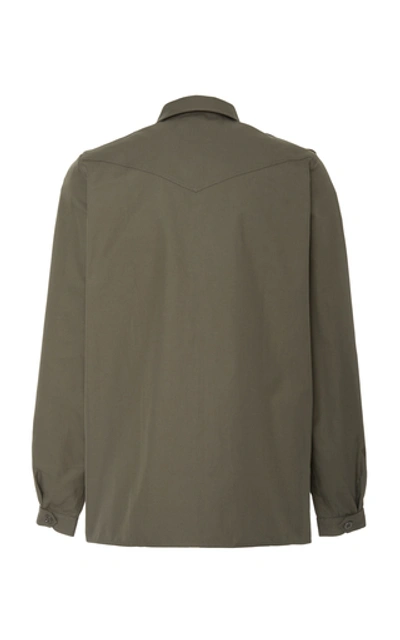Shop Givenchy Cotton And Linen Twill Military Shirt In Green