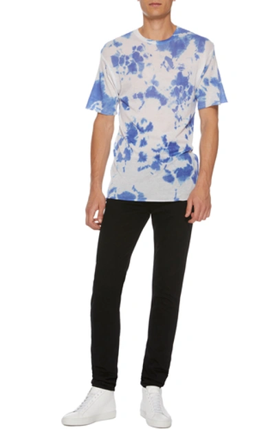 Shop The Elder Statesman Exclusive Cyclone Tie-dyed Cashmere T-shirt In Blue