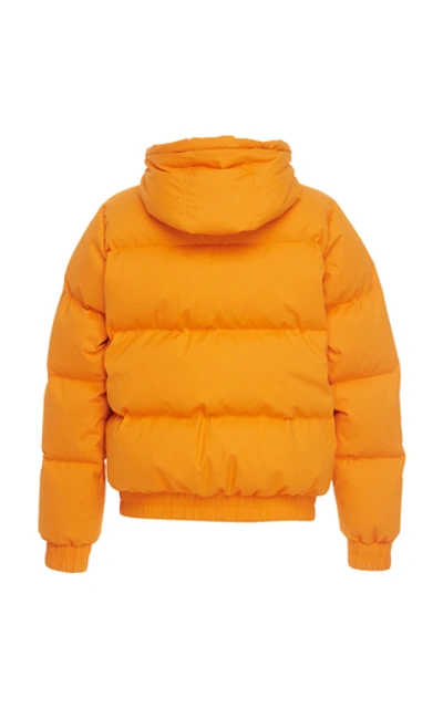 Shop Ami Alexandre Mattiussi Quilted Cotton Hooded Puffer Jacket In Orange