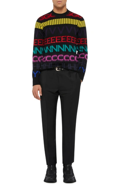 Shop Givenchy Logo-intarsia Wool Sweater In Multi