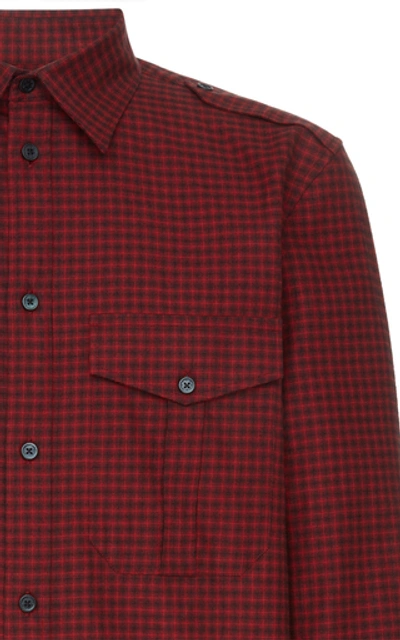 Shop Givenchy Plaid Cotton-poplin Shirt