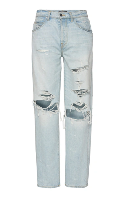 Shop Amiri Destroyed Slouch Jean In Blue