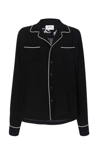 Shop Rhude Jersey Pajama Shirt In Black