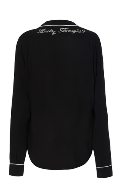 Shop Rhude Jersey Pajama Shirt In Black