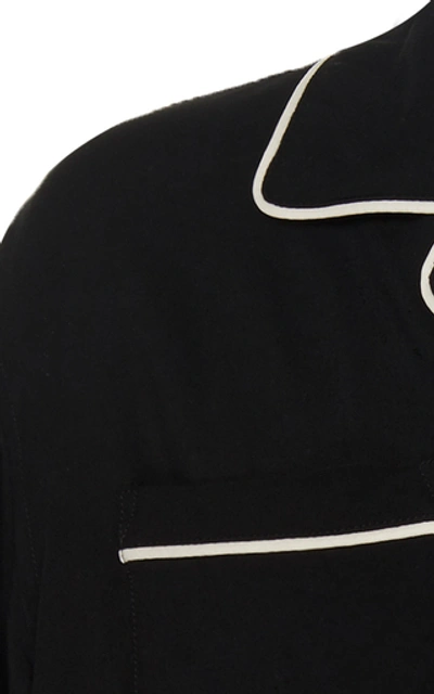 Shop Rhude Jersey Pajama Shirt In Black