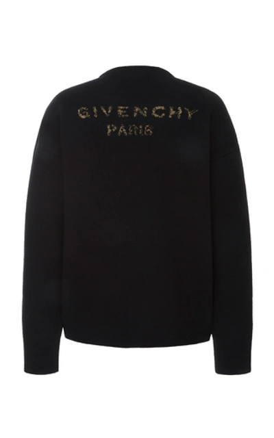 Shop Givenchy Printed Cotton-jersey Sweatshirt In Black
