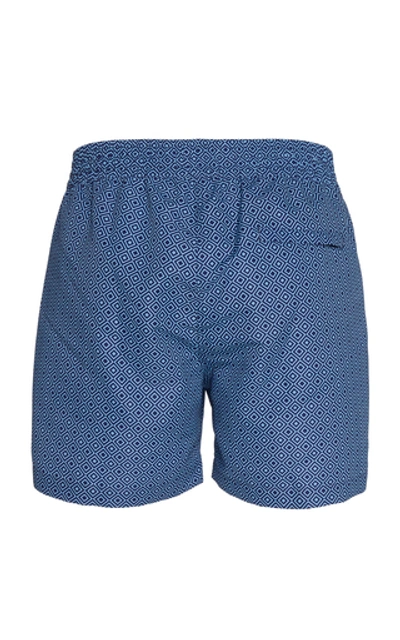 Shop Frescobol Carioca Angra Printed Swim Short In Blue