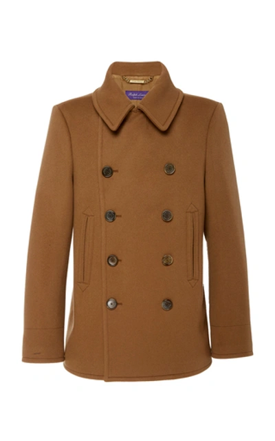 Shop Ralph Lauren Double-breasted Cashmere Peacoat In Brown