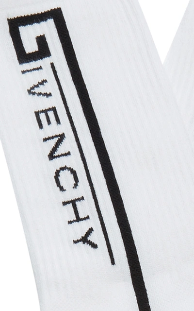 Shop Givenchy Logo Socks In White