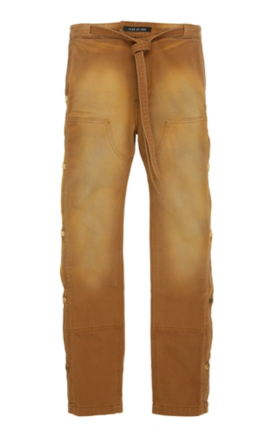 Shop Fear Of God Tearaway Cotton-canvas Work Pants In Brown