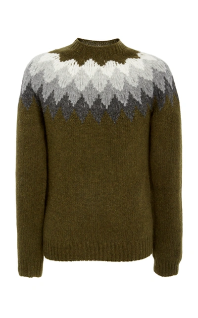 Shop Officine Generale Seamless Crewneck Sweater In Green