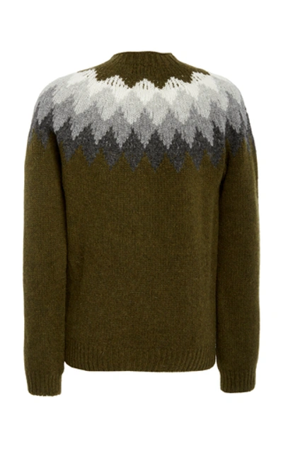 Shop Officine Generale Seamless Crewneck Sweater In Green