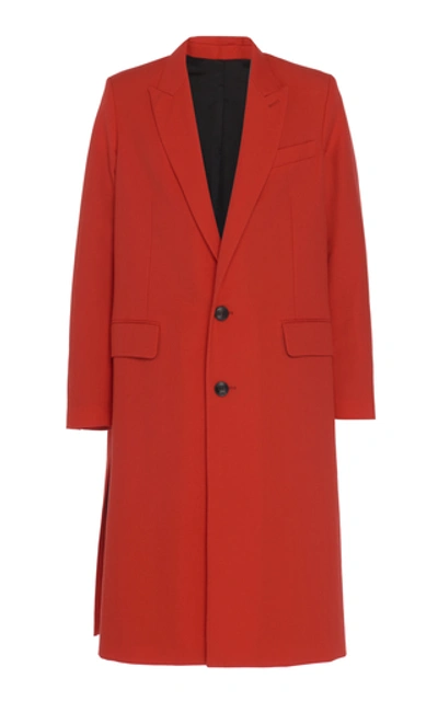 Shop Ami Alexandre Mattiussi Two Button Long Coat In Red