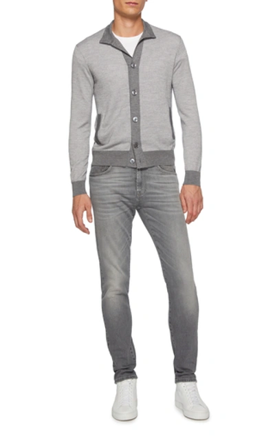 Shop Fioroni Cashmere And Silk-blend Cardigan In Grey
