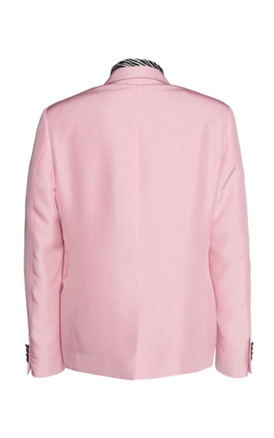 Shop Amiri Scarf-trimmed Crepe Blazer In Pink