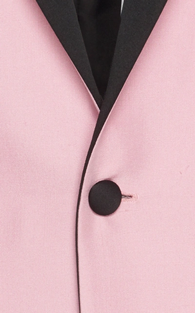 Shop Amiri Scarf-trimmed Crepe Blazer In Pink
