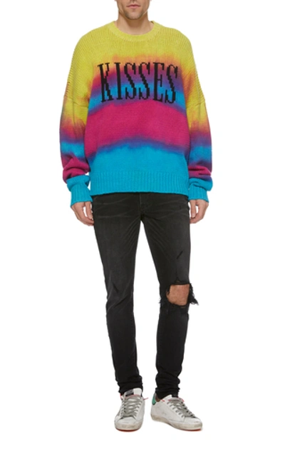 Shop Amiri Kisses Striped Cotton-blend Sweater In Multi