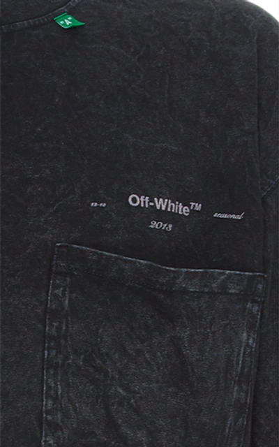 Shop Off-white Cotton-jersey Pocket T-shirt In Blue