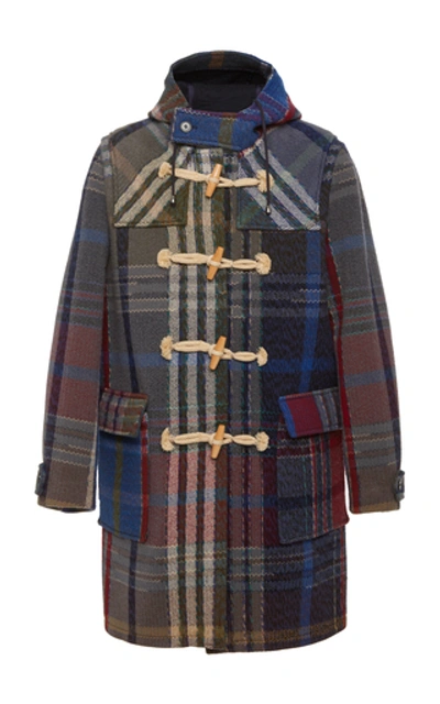 Shop Missoni Hooded Checked Wool Duffle Coat In Plaid