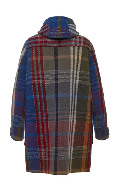 Shop Missoni Hooded Checked Wool Duffle Coat In Plaid