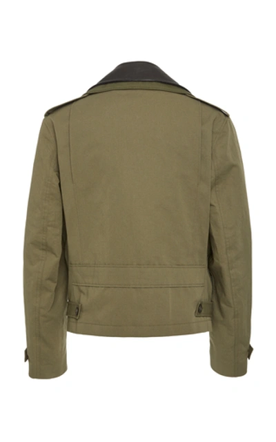 Shop Givenchy Stamped Cotton And Linen Canvas Military Jacket In Neutral
