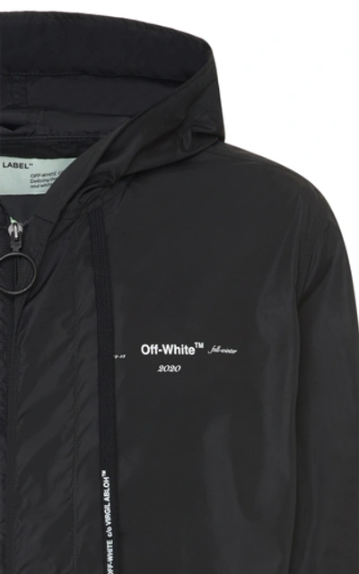 Shop Off-white Printed Shell Hooded Raincoat In Black