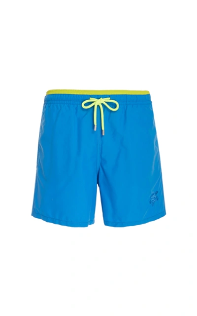 Shop Vilebrequin Moka Unis Two-tone Swim Shorts In Blue