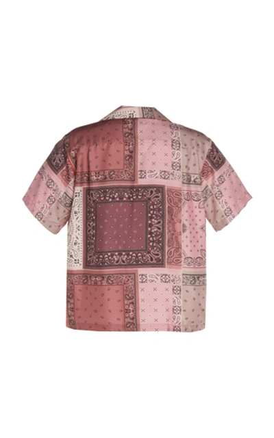 Shop Amiri Bandana Reconstructed Silk Shirt In Pink