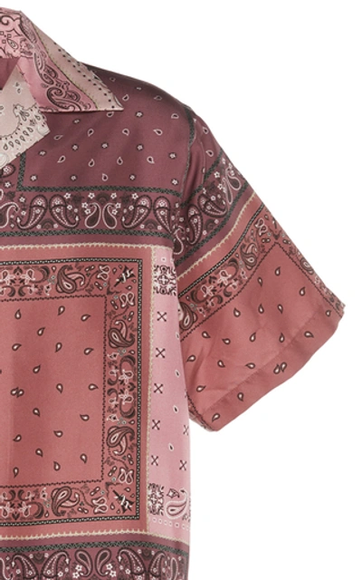 Shop Amiri Bandana Reconstructed Silk Shirt In Pink