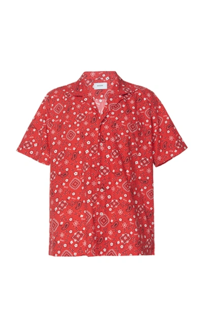 Shop Rhude Bandana-print Jersey Hawaiian Shirt In Red