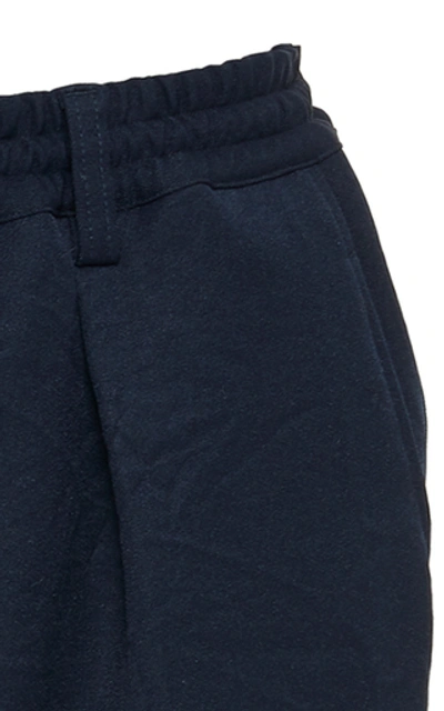 Shop Marni Cotton-twill Cropped Pants In Navy