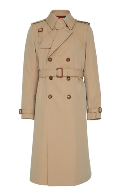 Shop Alexander Mcqueen Harness-detailed Cotton-gabardine Trench Coat In Neutral