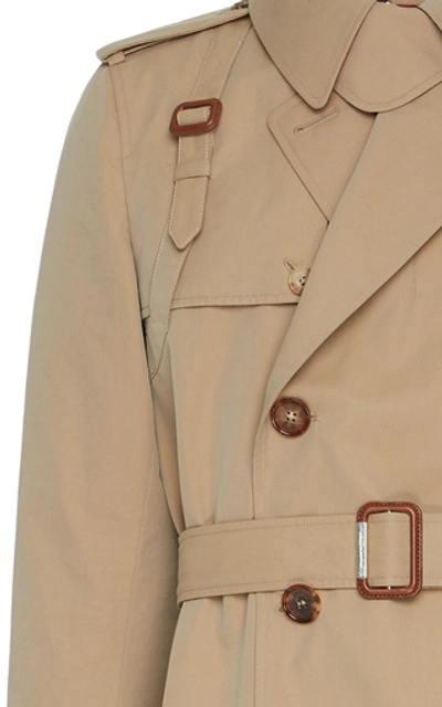 Shop Alexander Mcqueen Harness-detailed Cotton-gabardine Trench Coat In Neutral