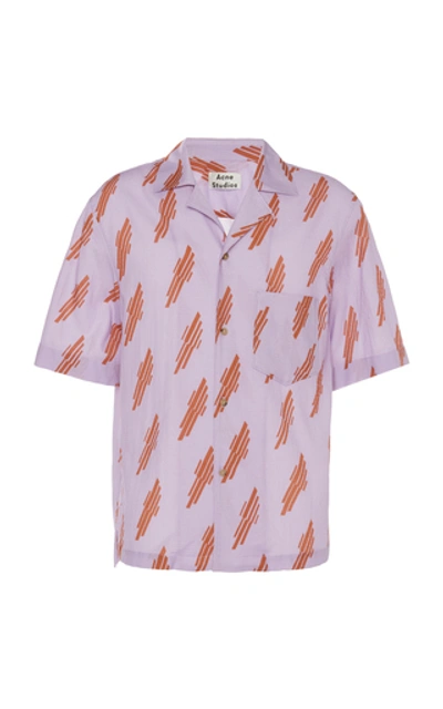 Shop Acne Studios Simon Printed Cotton Shirt In Pink