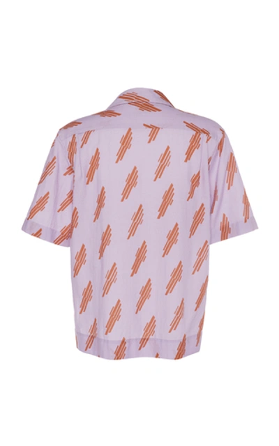 Shop Acne Studios Simon Printed Cotton Shirt In Pink