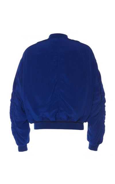 Shop Haider Ackermann Silk Bomber Jacket  In Blue