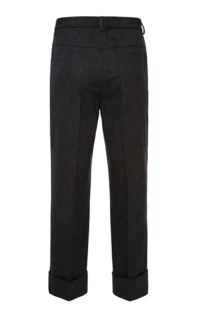 Shop Maison Margiela Wool-twill Straight-leg Pants In Grey