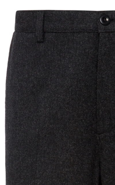 Shop Maison Margiela Wool-twill Straight-leg Pants In Grey
