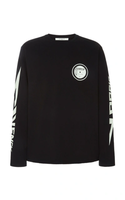 Shop Givenchy Reflective Printed Cotton-jersey T-shirt In Black