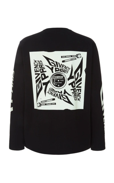 Shop Givenchy Reflective Printed Cotton-jersey T-shirt In Black