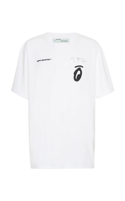 Shop Off-white Printed Cotton-jersey T-shirt In White