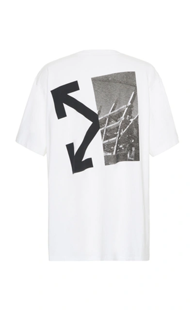 Shop Off-white Printed Cotton-jersey T-shirt In White